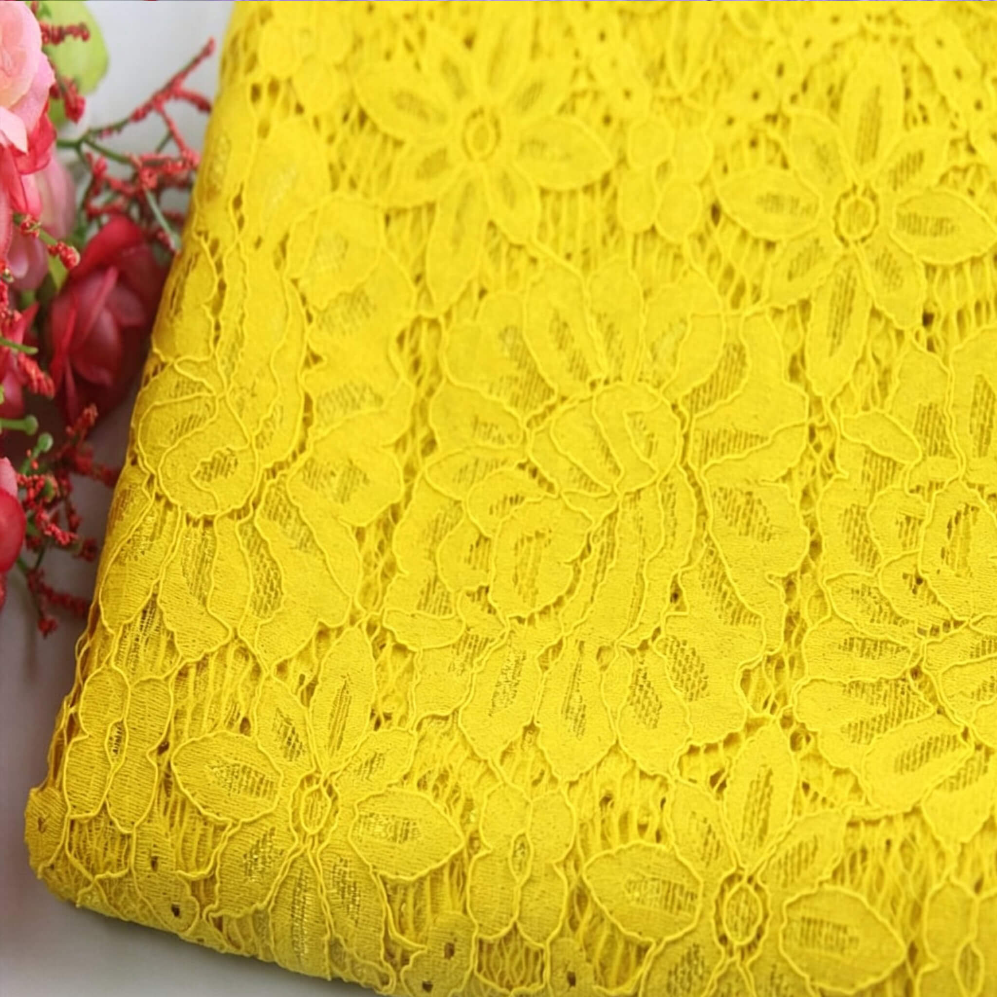 Tablecloth Nylon Warp Knit Lace Fabric Wholesale Supplier 8